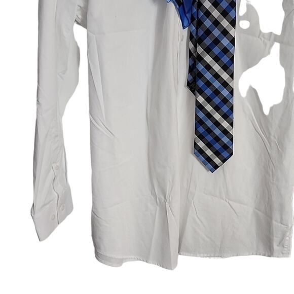 Bespoke Slim Fit White Button Down Shirt with Tie and Pocket Square, NWT - Picture 4 of 8